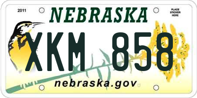 NE license plate XKM858