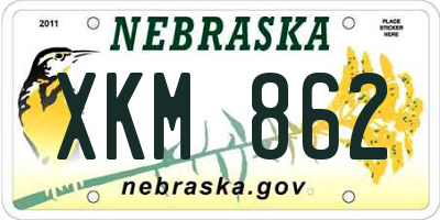 NE license plate XKM862