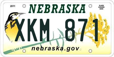 NE license plate XKM871