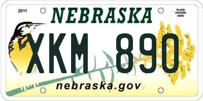 NE license plate XKM890