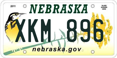 NE license plate XKM896