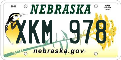 NE license plate XKM978