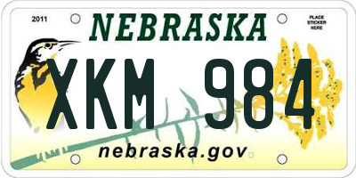 NE license plate XKM984