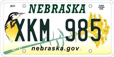 NE license plate XKM985