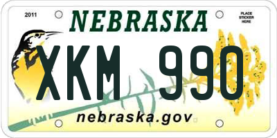 NE license plate XKM990
