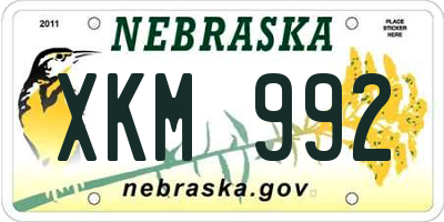 NE license plate XKM992