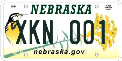 NE license plate XKN001