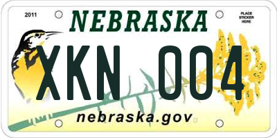 NE license plate XKN004