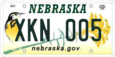 NE license plate XKN005