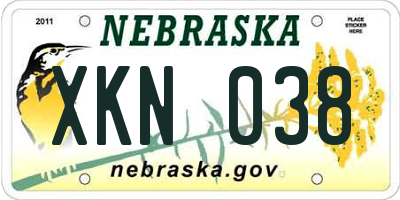 NE license plate XKN038