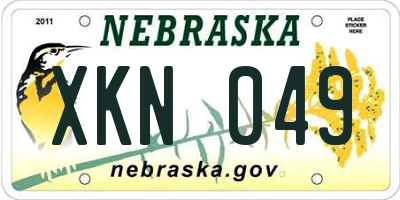 NE license plate XKN049