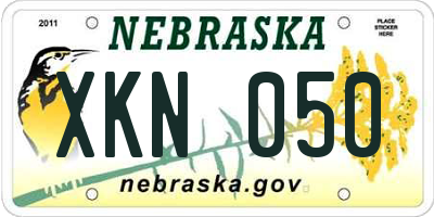 NE license plate XKN050