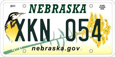 NE license plate XKN054