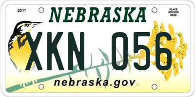 NE license plate XKN056