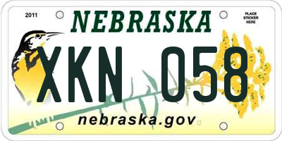 NE license plate XKN058