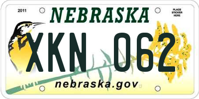 NE license plate XKN062