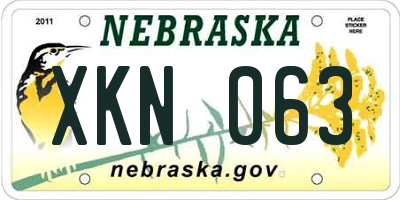 NE license plate XKN063