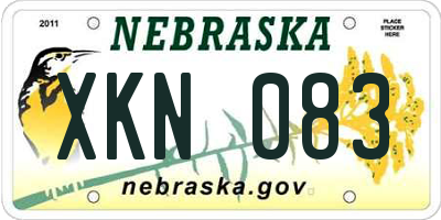 NE license plate XKN083