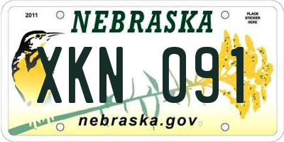 NE license plate XKN091