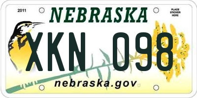 NE license plate XKN098