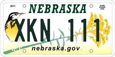 NE license plate XKN111