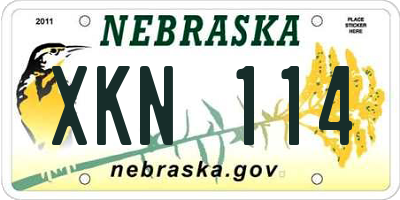 NE license plate XKN114