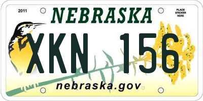 NE license plate XKN156
