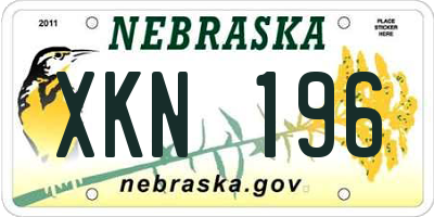 NE license plate XKN196