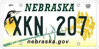 NE license plate XKN207