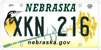 NE license plate XKN216
