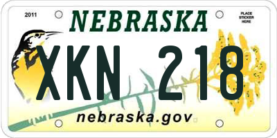 NE license plate XKN218