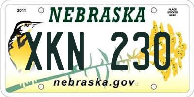 NE license plate XKN230