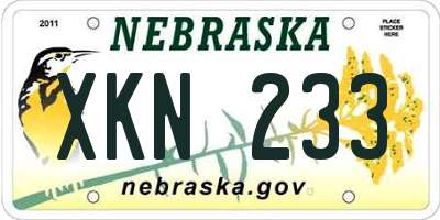 NE license plate XKN233