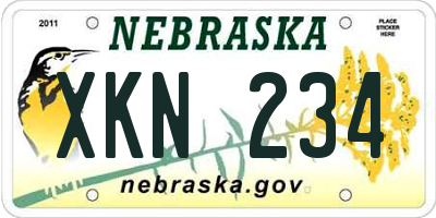 NE license plate XKN234