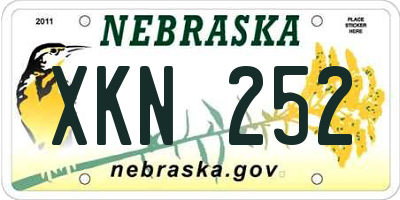 NE license plate XKN252
