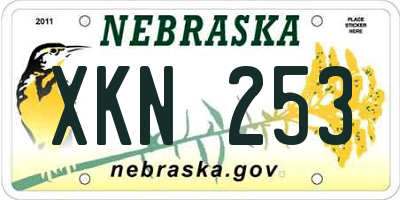 NE license plate XKN253