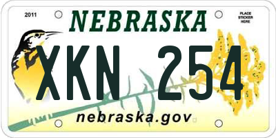 NE license plate XKN254