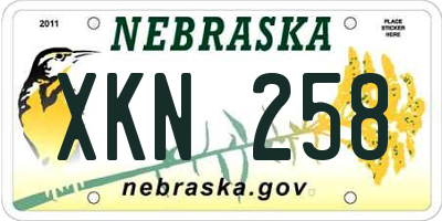 NE license plate XKN258