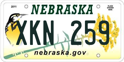 NE license plate XKN259