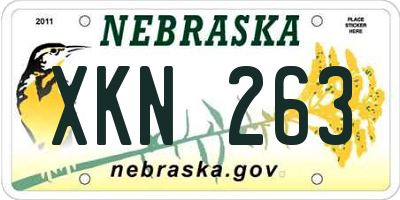 NE license plate XKN263