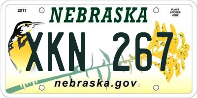 NE license plate XKN267