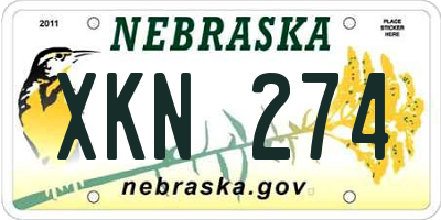 NE license plate XKN274