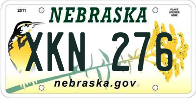 NE license plate XKN276