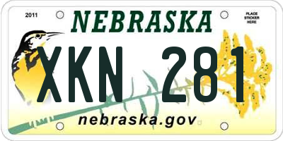 NE license plate XKN281