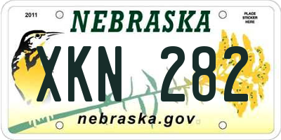 NE license plate XKN282
