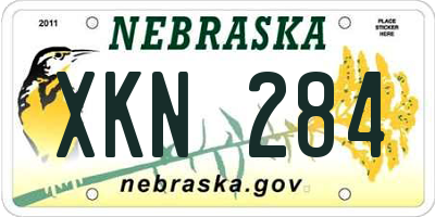 NE license plate XKN284