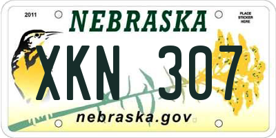 NE license plate XKN307