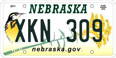 NE license plate XKN309