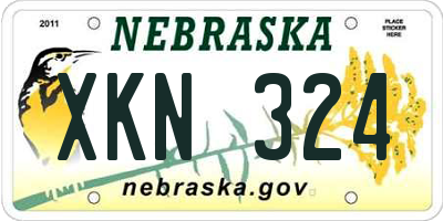 NE license plate XKN324