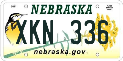 NE license plate XKN336
